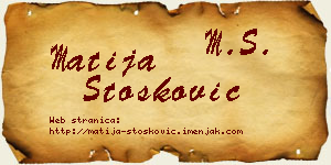 Matija Stošković vizit kartica